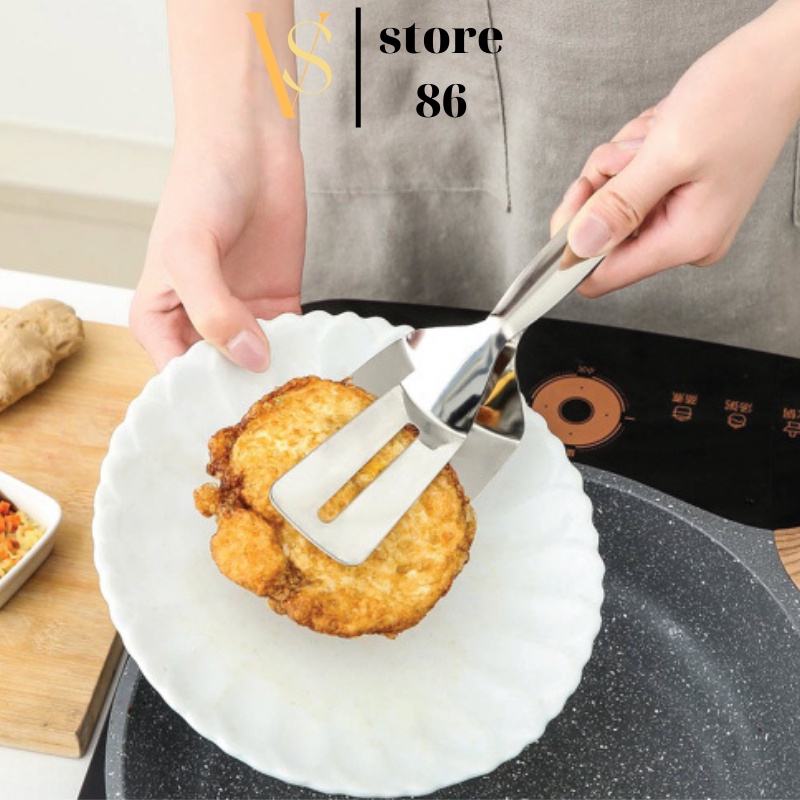 Xẻng, kẹp bằng Inox Dùng Để Gắp Đồ Chiên ,Nướng ,Gắp Các Đồ Nóng G198-xeng-kep