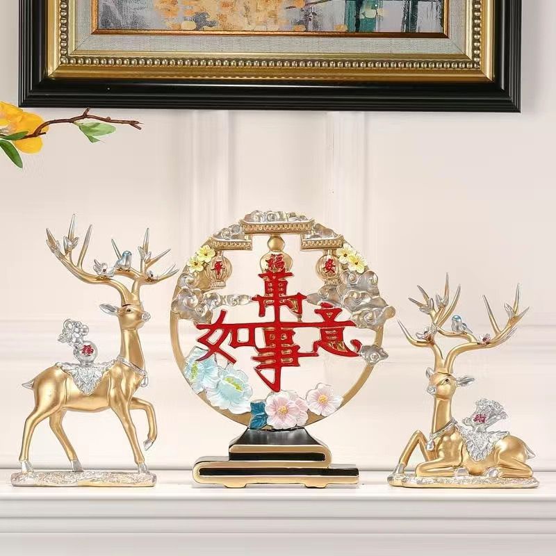 Đồ trang trí hươu nhà hiện đại, trang trí tủ TV phòng khách hiên nhà, quà tặng tân gia