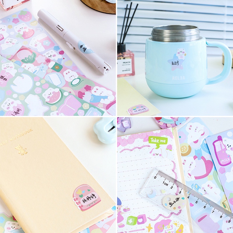 Set 4 Tấm Nhãn Dán Ghi Tên Có Thể Viết Dễ Thương Dùng Cho Trường Học