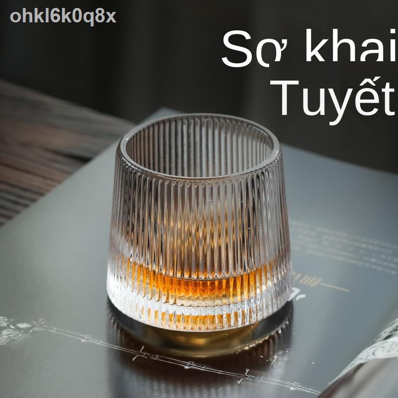 ✒ ﺴ ♞Gia đình xoay thủy tinh pha lê ly rượu trong gió whisky giá trị cao ánh sáng ngoại sang trọng cốc