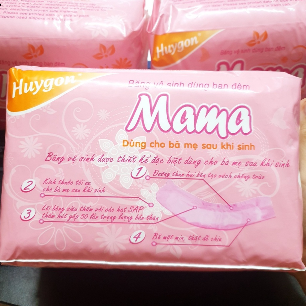 Băng vệ sinh MAMA, gói 12 miếng dùng cho mẹ sau sinh hoặc dùng vào ban đêm