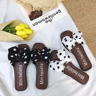 Dép nơ chấm bi