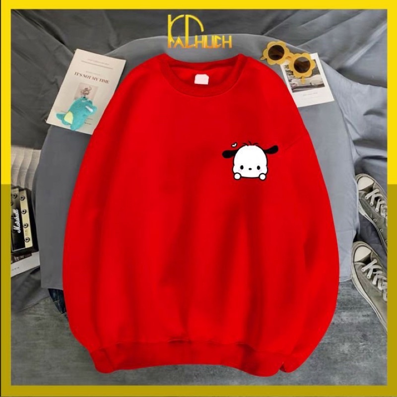 Áo sweater nam nữ in hình chú cún tai đen siêu cute