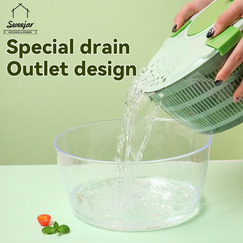 Rổ SWEEJAR rửa rau củ quả salad hai lớp bằng PP dung tích 4l