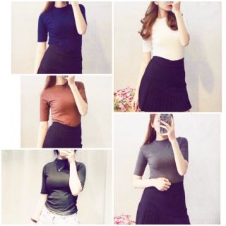 Áo len tăm tay lỡ cổ tròn