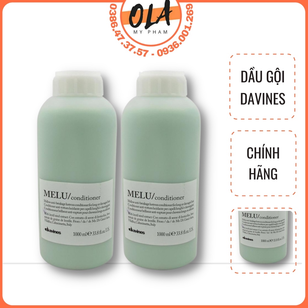 Dầu Gội Xả Cho Tóc Dài Và Hư Tổn Davines Melu 1000ml - mỹ phẩm ola