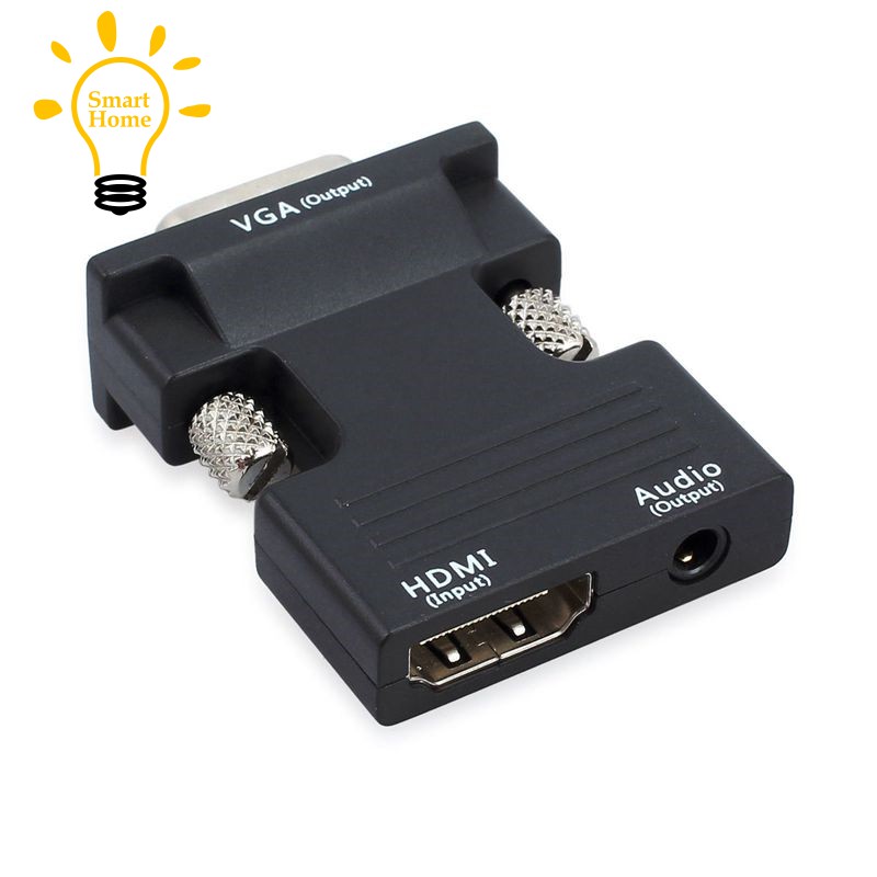 Đầu chuyển đổi từ cổng HDMI sang cổng VGA có dây cáp âm thanh giắc cắm 3.5mm tiện dụng