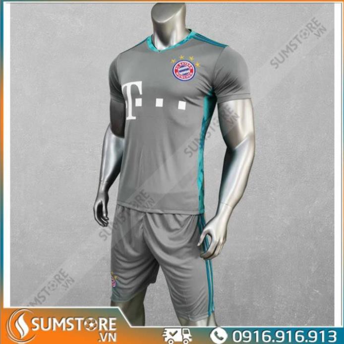 Áo Đấu Bóng Đá Thể Thao CLB Bayern Munich Xám JP xịn *