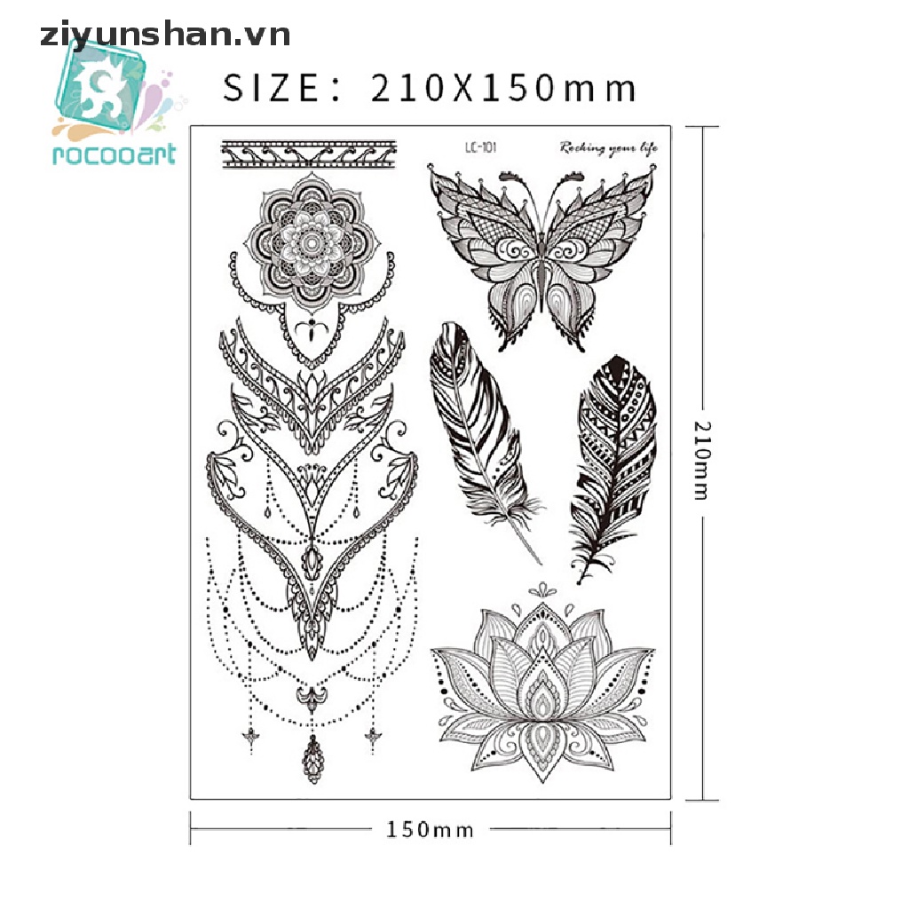 Hình Xăm Dán Tạm Thời Chống Nước Hình Hoa Hồng
