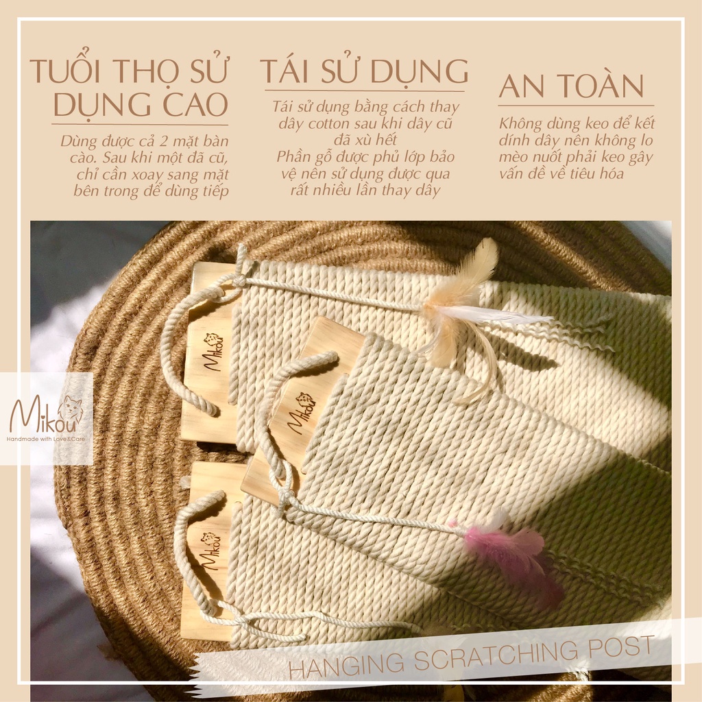 Cào móng cho mèo, treo linh động chắc chắn, bền, dùng như cây cào móng mèo, Mikou shop