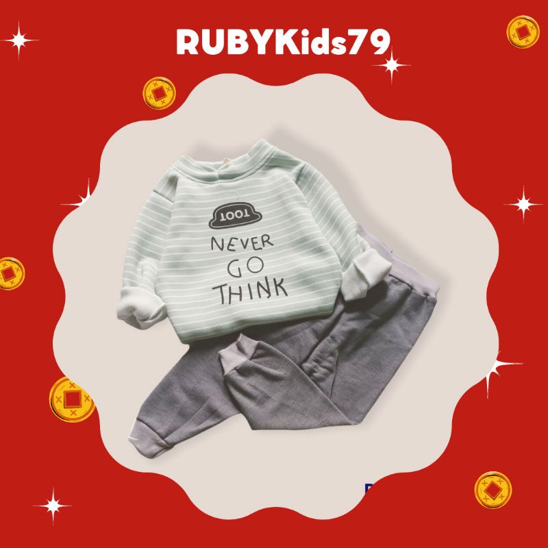 Đồ bộ nỉ bông cho bé trai gái từ 6-18kg RUBYKids79