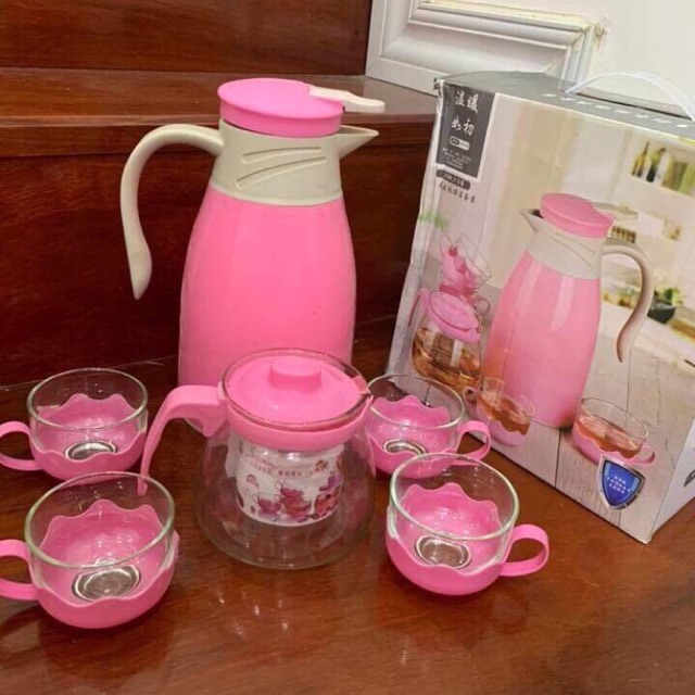Bộ bình cốc giữ nhiệt lõi thủy tinh
