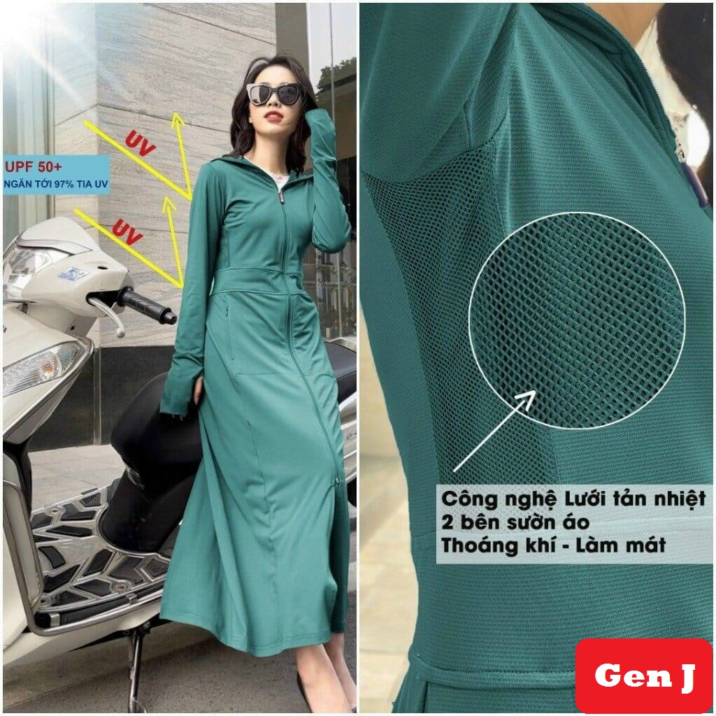 Áo khoác chống nắng nữ toàn thân công nghệ lưới tản nhiệt 2 bên sườn GEN J