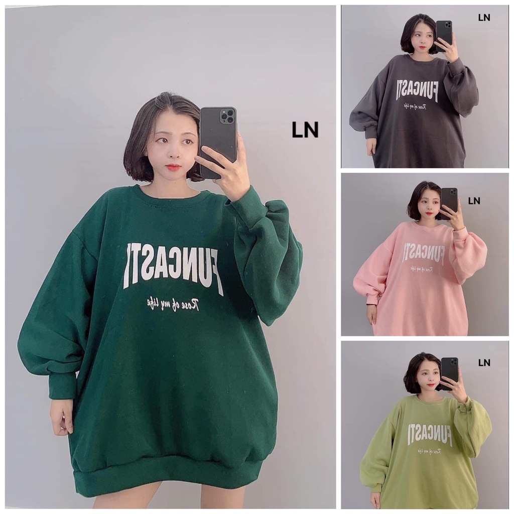 [Ảnh thật] Áo nỉ Sweater Funcastle form rộng unisex mặc nhà đi chơi đi học ulzzang hàn quốc ZADOLA