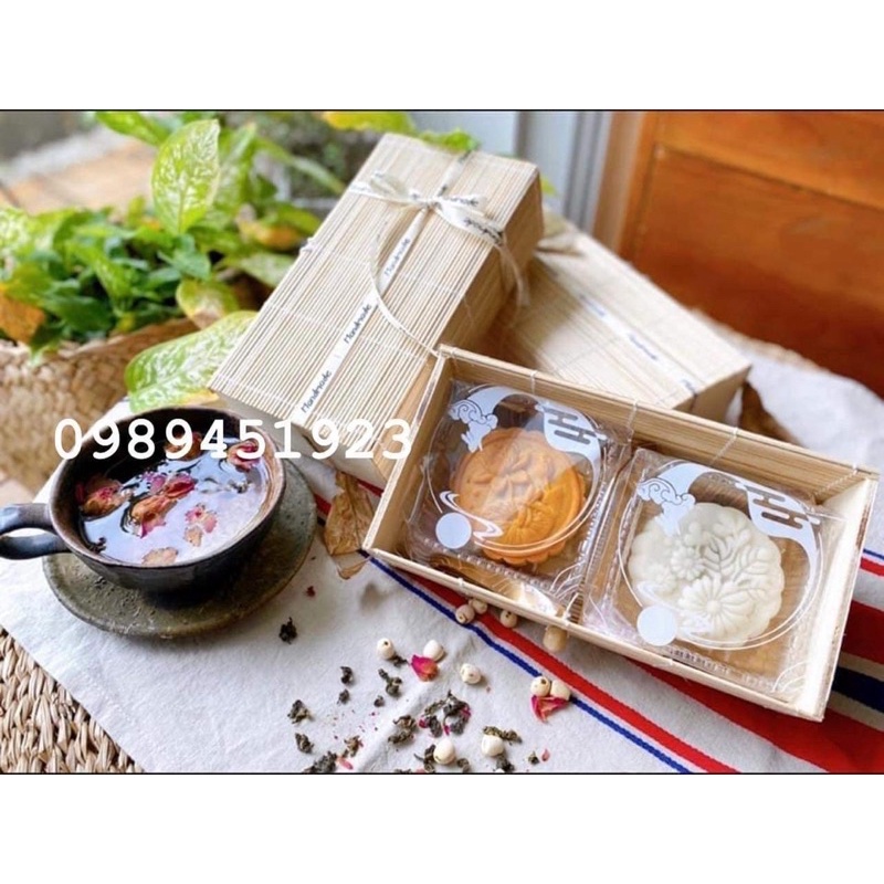 Hộp trung thu 4 mành tre đựng quà tặng đựng đồ đa năng, đựng bánh trung thu, đựng trang sức, đựng cơm, đựng qà tết