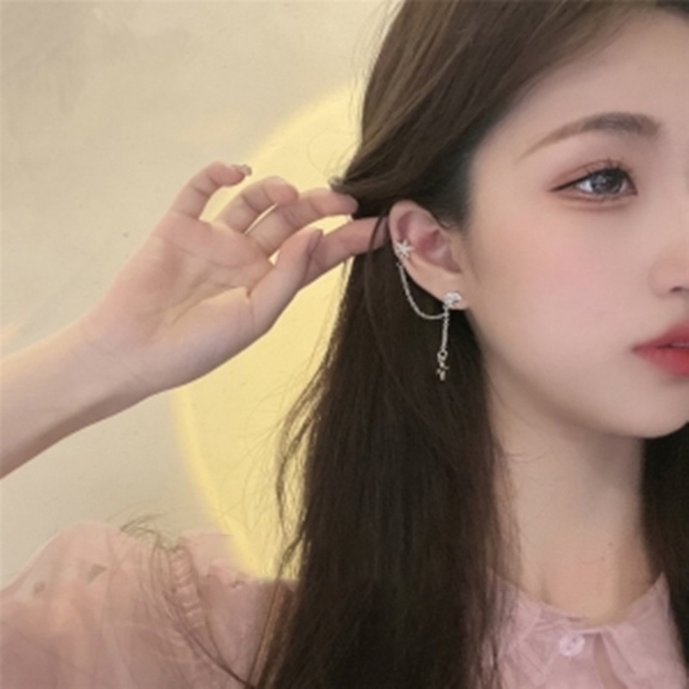 Thời Trang Set Khuyên Tai Hình Trăng Sao Đính Đá Pha Lê