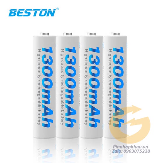 Bộ 4 Pin sạc AAA Beston dung lượng 600mAh - 800mAh - 1300mAh bảo hành 1 tháng 1 đổi 1.