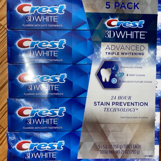 Kem Đánh Răng - Crest 3D White Advanced Triple Whitening 158g