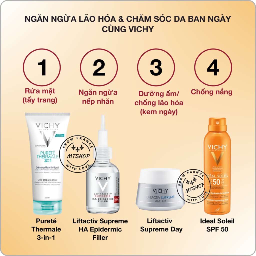 VICHY Kem Ngày Chống Lão Hóa Liftactiv Supreme:  Dưỡng Ẩm, Ngăn Ngừa Nếp Nhăn & Làm Da Săn Chắc, Sáng Mịn [Nội địa Pháp]