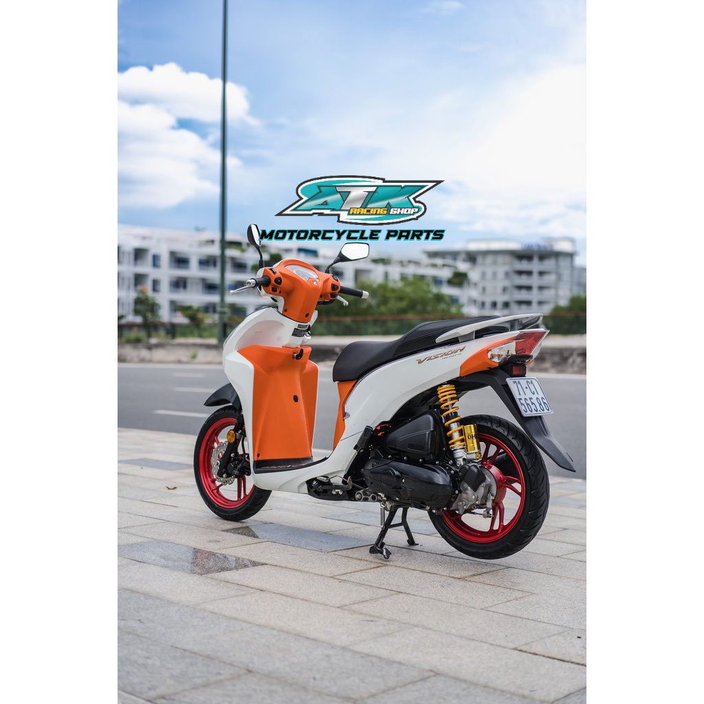 Full bộ 6 món nhựa nhám màu cho xe Vision đời 2014 đén 2022 3 màu, xanh , cam , hồng cá tính