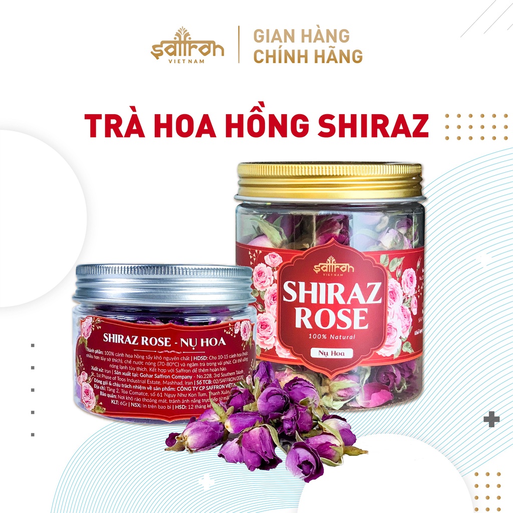 Gift Trà nụ hoa hồng Shiraz thương hiệu Saffron Việt Nam hũ 15gr - thumbnail