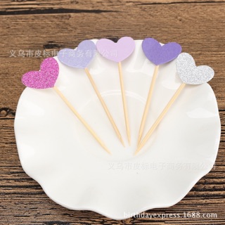 5 Que cắm hình trái tim trang trí bánh