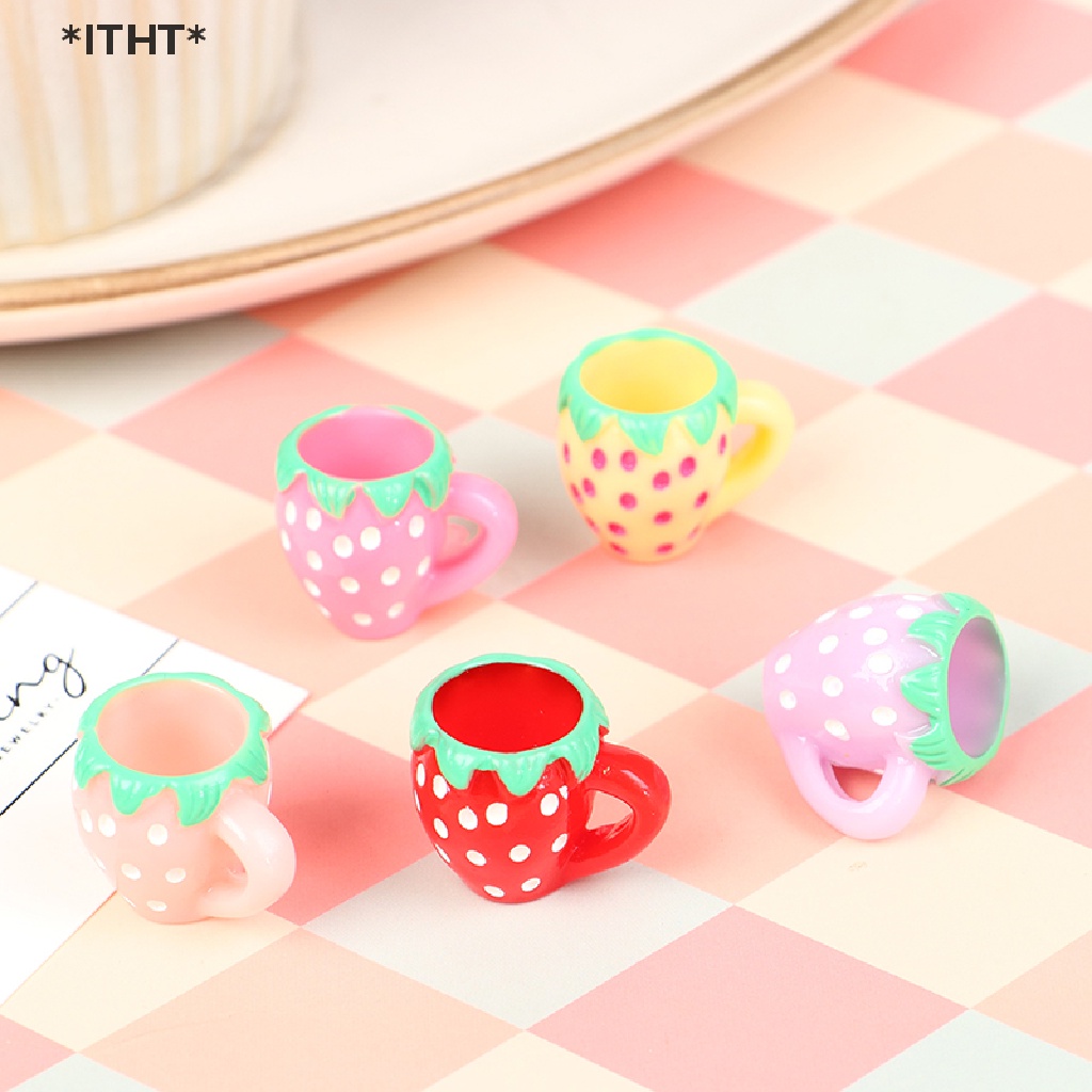 Bộ 2 Ly Nước Mini Bằng Nhựa Resin Tỷ Lệ 1: 12 Dùng Trang Trí Nhà Búp Bê