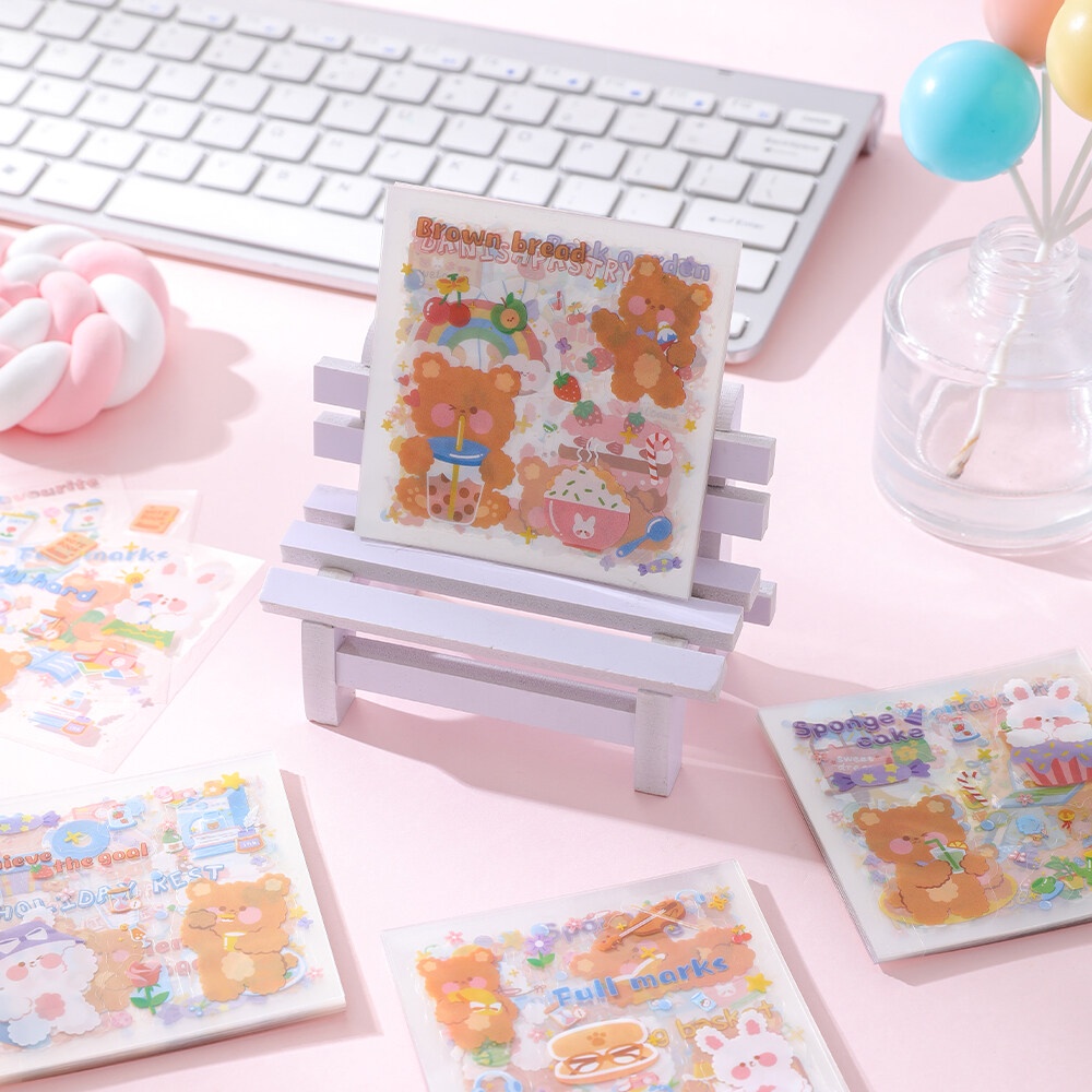 Túi 25 Miếng Dán PET Chống Nước Hình Hoạt Hình Dễ Thương Trang Trí Sổ Tay DIY