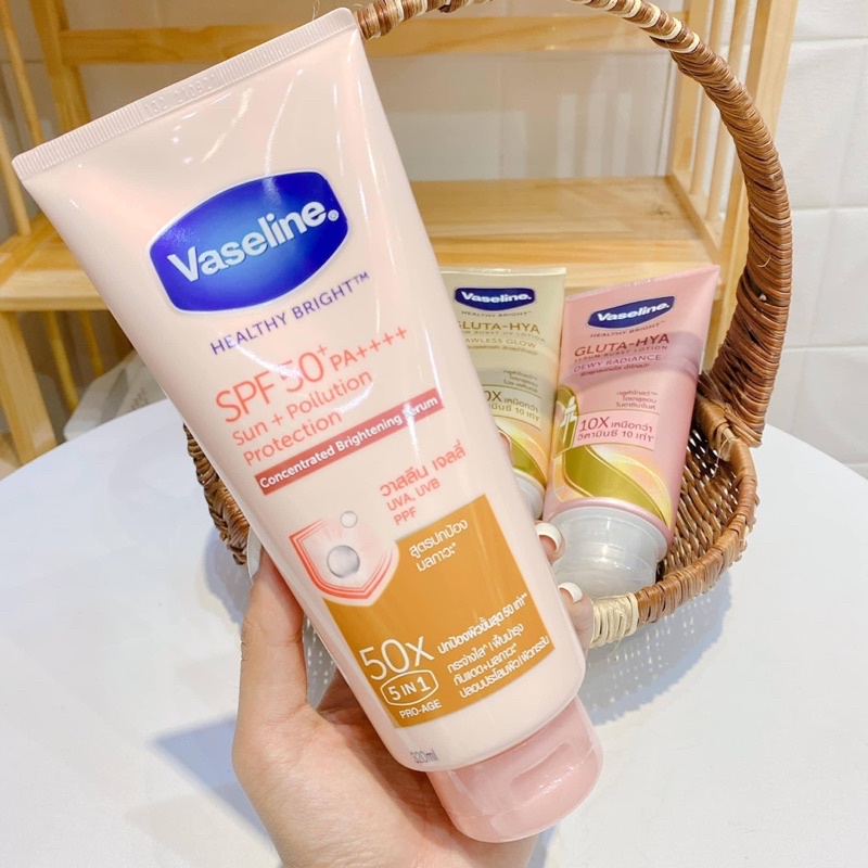 ☀️ VASELINE CHUẨN THÁI - DƯỠNG TRẮNG DA BAN NGÀY 10X - GLUTA - HYA 🇹🇭