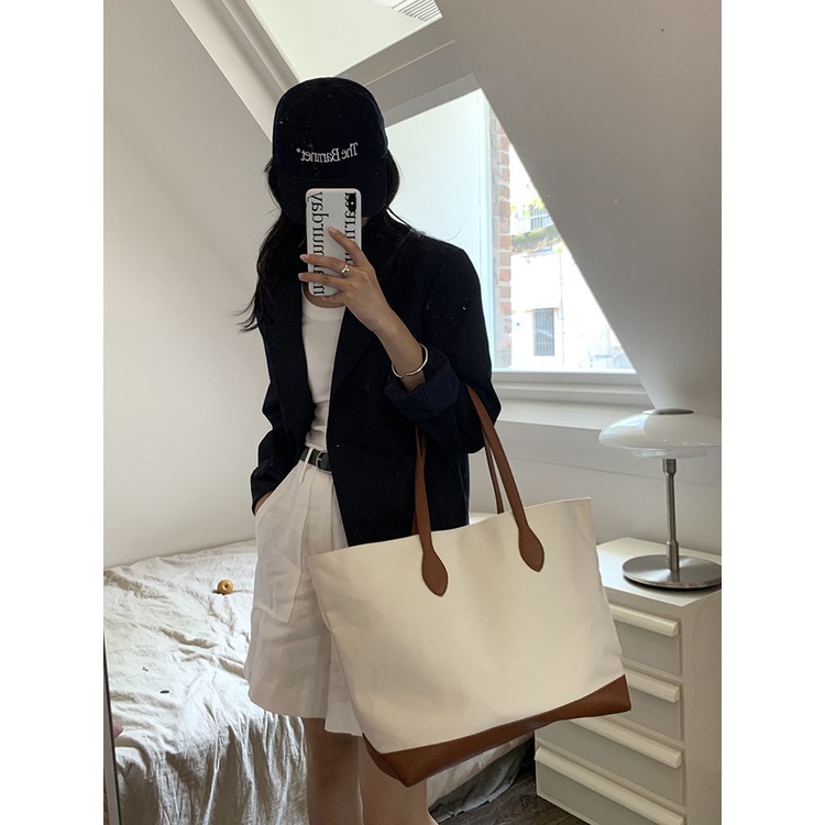 Túi tote Vải Bố Sức Chứa Lớn Mùa Hè Thông Thường