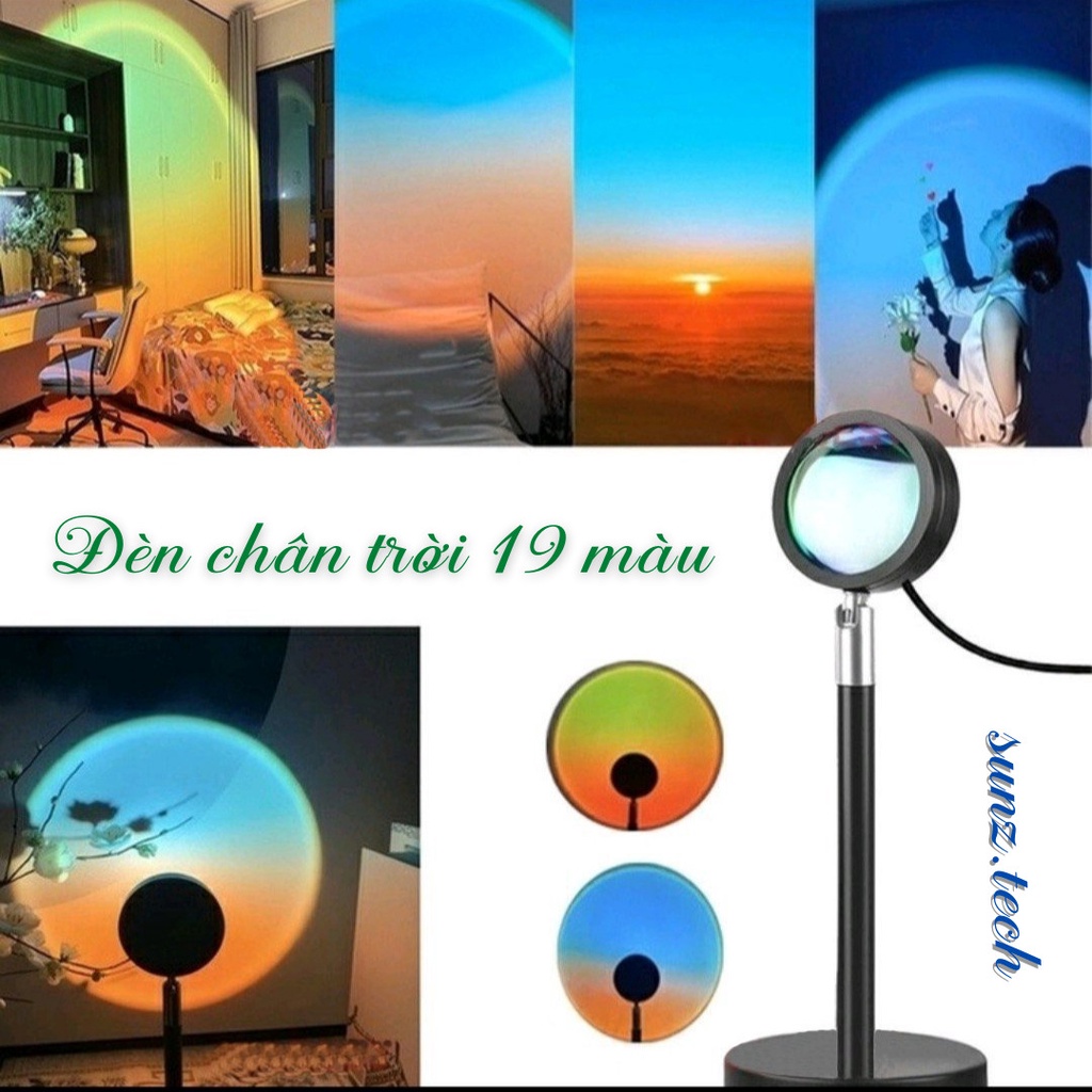 đèn hoàng hôn ,đường chân trời sunset lamp 19 màu hót nhất, đèn led trang trí,đèn tiktok chụp ảnh sống ảo quay video đẹp