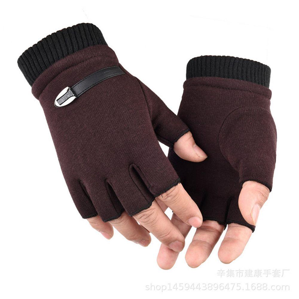 Găng Tay Lái Xe Nửa Ngón Thời Trang Mùa Đông Cho Nam