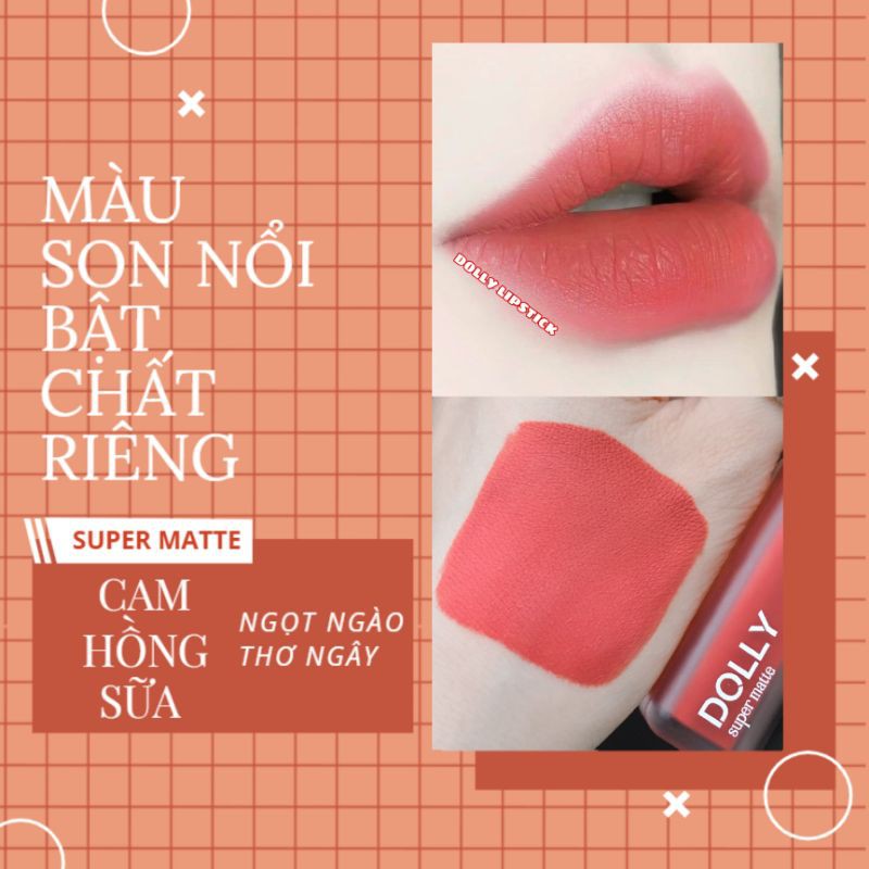 [Cam Hồng Sữa] Son Dolly super matte hot trend 2021