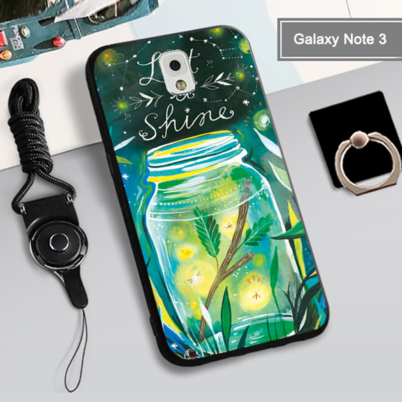 Mềm Ốp Điện Thoại Dẻo Họa Tiết Hoạt Hình Dễ Thương Kèm Giá Đỡ & Dây Đeo Cho Samsung Galaxy Note 3