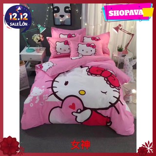 Bộ chăn ga gối poly nhập kitty