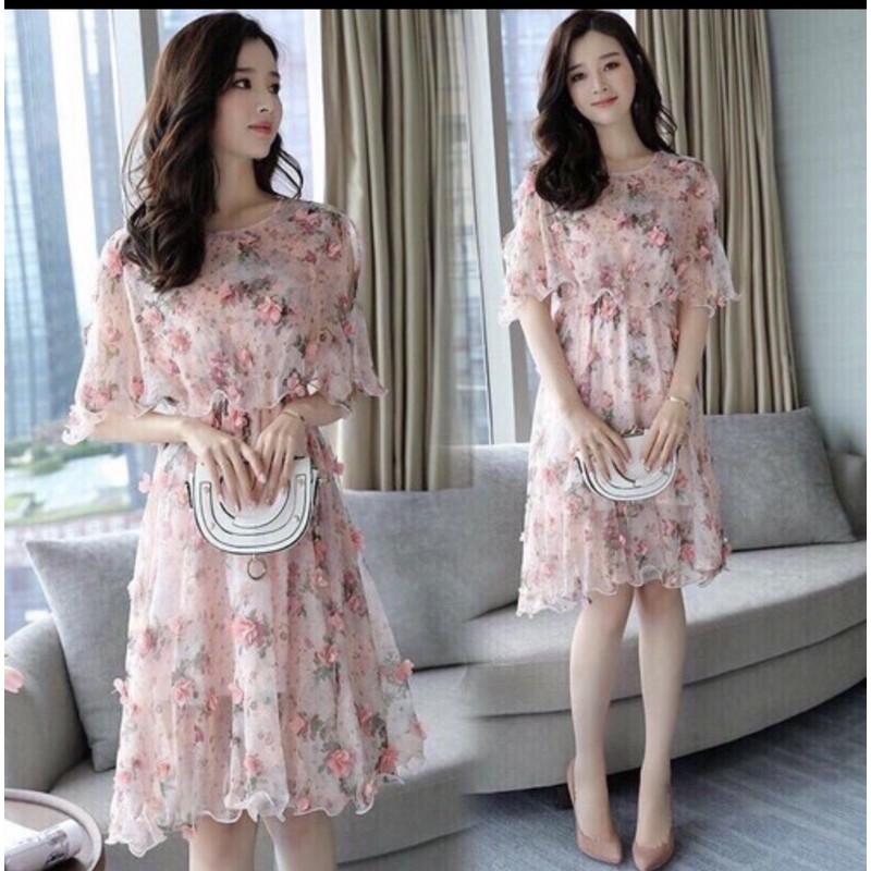 [Video Thật] Đầm Xoè Hoa Nổi Hồng Eo Thun Cao Cấp Chất Vơn Siêu Mát Đầm Váy Thiết Kế Phù Hợp Dạ Hội Du Lịch Cực Xinh | BigBuy360 - bigbuy360.vn