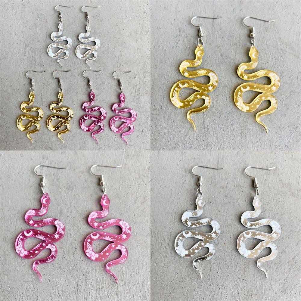 BORAG Khuyên Tai Acrylic Hình Rắn / Mặt Trăng / Trái Tim / Trá