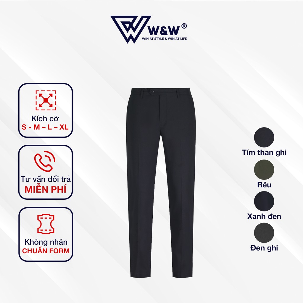 Quần Tây Nam W&W Dáng Slim Fit Chất Vải Cao Cấp, Bền Màu, Mềm Mại, Thông Thoáng, Chuẩn Form Ngay Cả Khi Giặt Máy WLP12