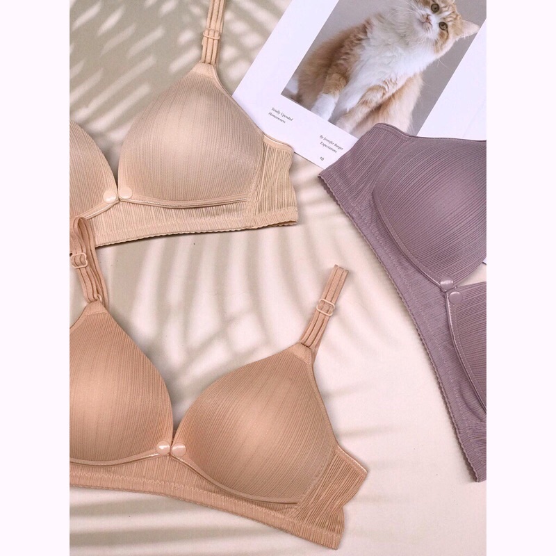 Áo Ngực Bà Bầu,bra áo lót cotton cho con bú và sau sinh không gọng nâng đỡ chống chảy sệ cho mẹ bầu có mở cúc cho bé bú