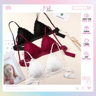Áo bra nữ 2 dây ren có đệm nâng ngực nữ tính joji bikini albr7311