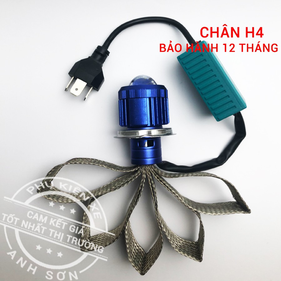 [SIÊU SALE] Đèn pha LED bi cầu H4 đuôi công siêu sáng tản nhiệt tùy chỉnh độ nghiêng dùng cho các loại xe - BH 12 tháng