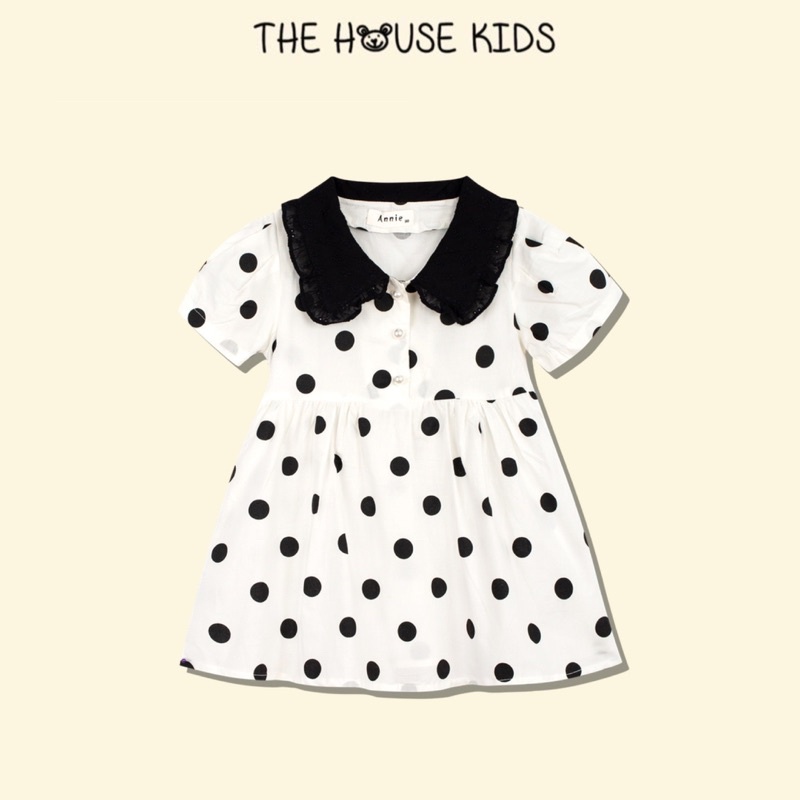 Váy Babydoll Bé Gái Hoạ Tiết THE HOUSE KIDS Chấm Bi