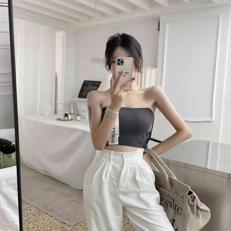 Áo Croptop Không Dây - Áo Bra Không Dây đệm mút mỏng Len Tăm Ôm Body Sexy B1998