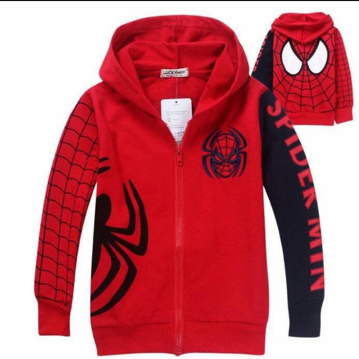 Áo Khoác Người Nhện Cá Tính Cho Bé Mẫu Giáo 3-6 Tuổi size XL 6-10 Tuổi