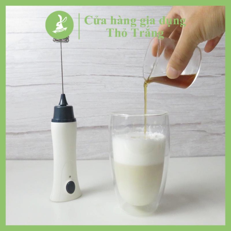 Máy tạo bọt cafe, máy đánh trứng mini cầm tay Foamer có dây sạc điện