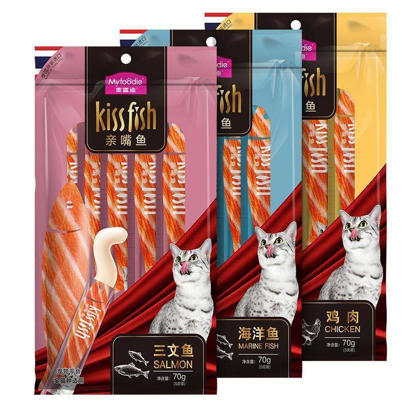 30 Mai Fudi Mèo Dải Cá tư nhân Dòng chất lượng ướt Hạt hỗn hợp Cá ngừ Salmon Krill Delicious Cat Snack