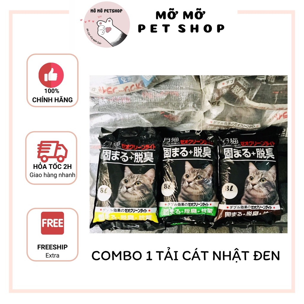 COMBO 1 TẢI 6 TÚI CÁT VỆ SINH CHO MÈO - CÁT NHẬT ĐEN