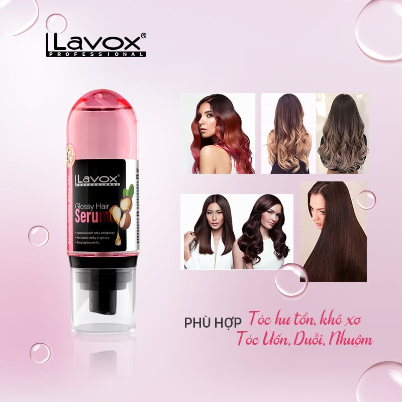 "LAVOX GLOSSY HAIR SERUM-  Phục hồi toàn diện độ bóng mượt cho  tóc hư tổn, khô xơ"