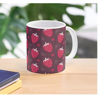 Cốc sứ ly sứ cao cấp in hình quả dâu tây đỏ