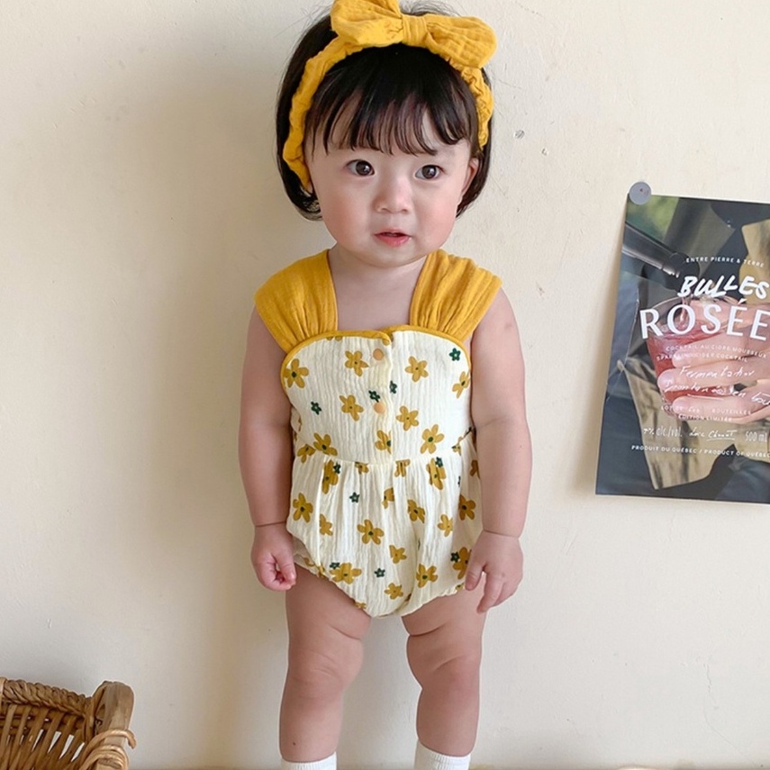 Đồ Áo Liền Quần In Hoa Cho Bé Mới Sinh